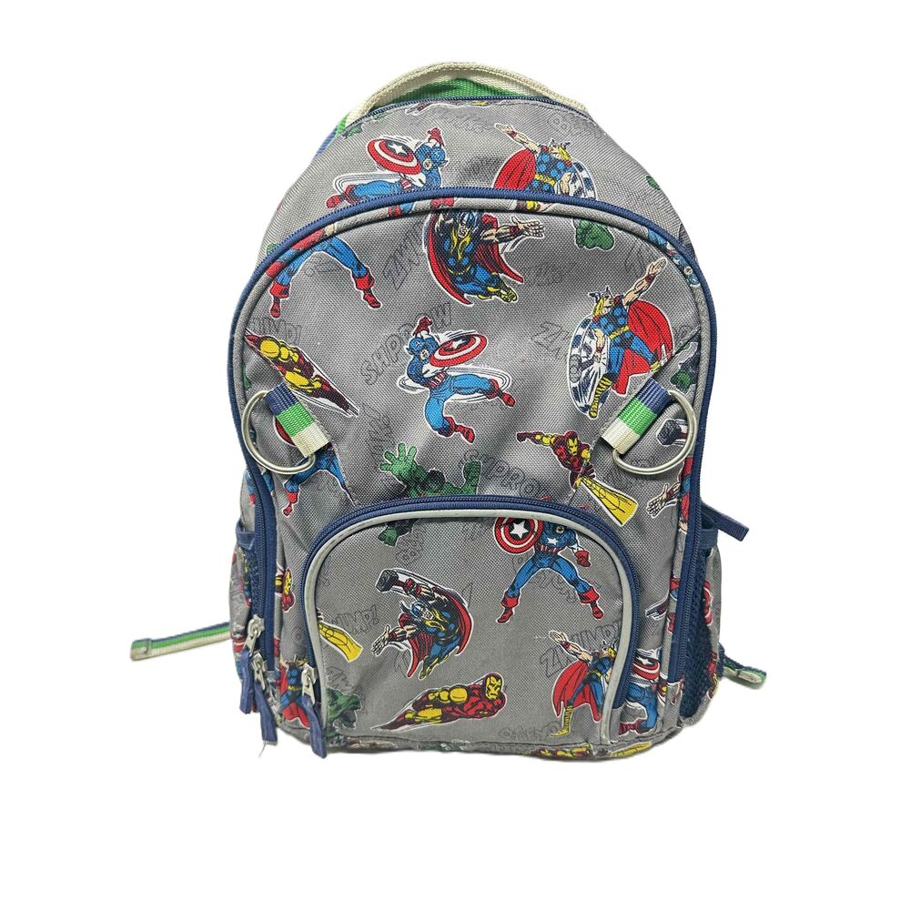 Pottery Barn Kids Superhero Backpack - Gray and Blue with Red Accents